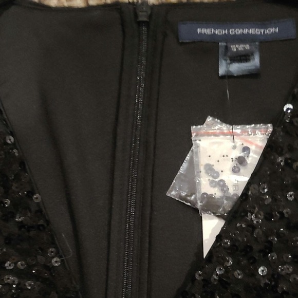 French Connection Black Sequin Long Sleeve Shirt Size 12 NWT (Style 71rbv) - Picture 7 of 7